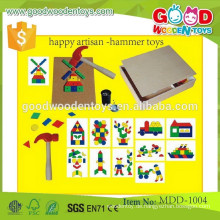 Vorschule hölzerne pochende Bank OEM glücklich Handwerker -Hammer Spielzeug für Kinder MDD-1004